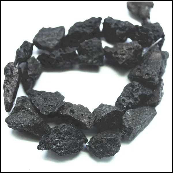 1 нитка натуральный камень Бусины черная лава вулкан мощные Струны для изготовления ювелирных изделий Размер 10-15 мм