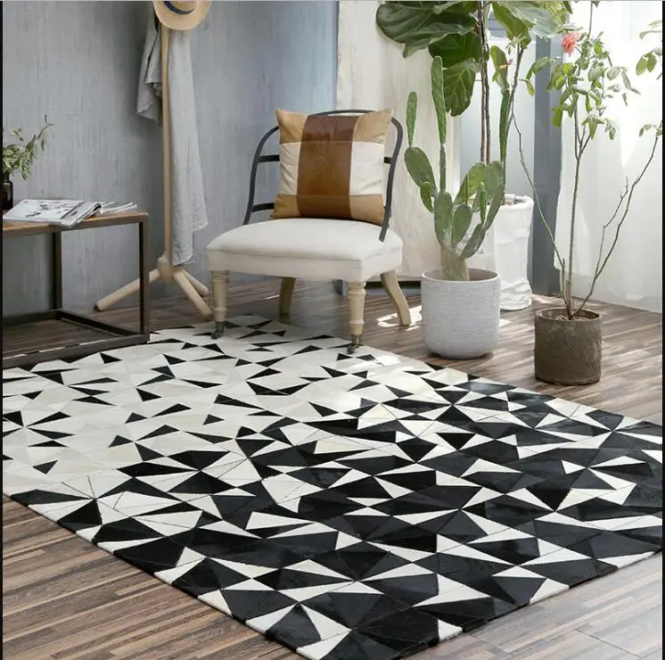 Современная мягкая коровьей ковер из натуральной кожи-антискользящий коврик кожи животных ковер для гостиной, журнальный столик, ковер 160 см* 230 см