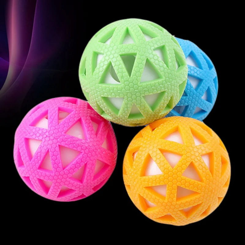 Pet Dog Interactive Squeak Ball Toys With Light Pet Training Elastic Ball Toy Puppy Durable Chew Play Ball Pet Dog Toys Supplies