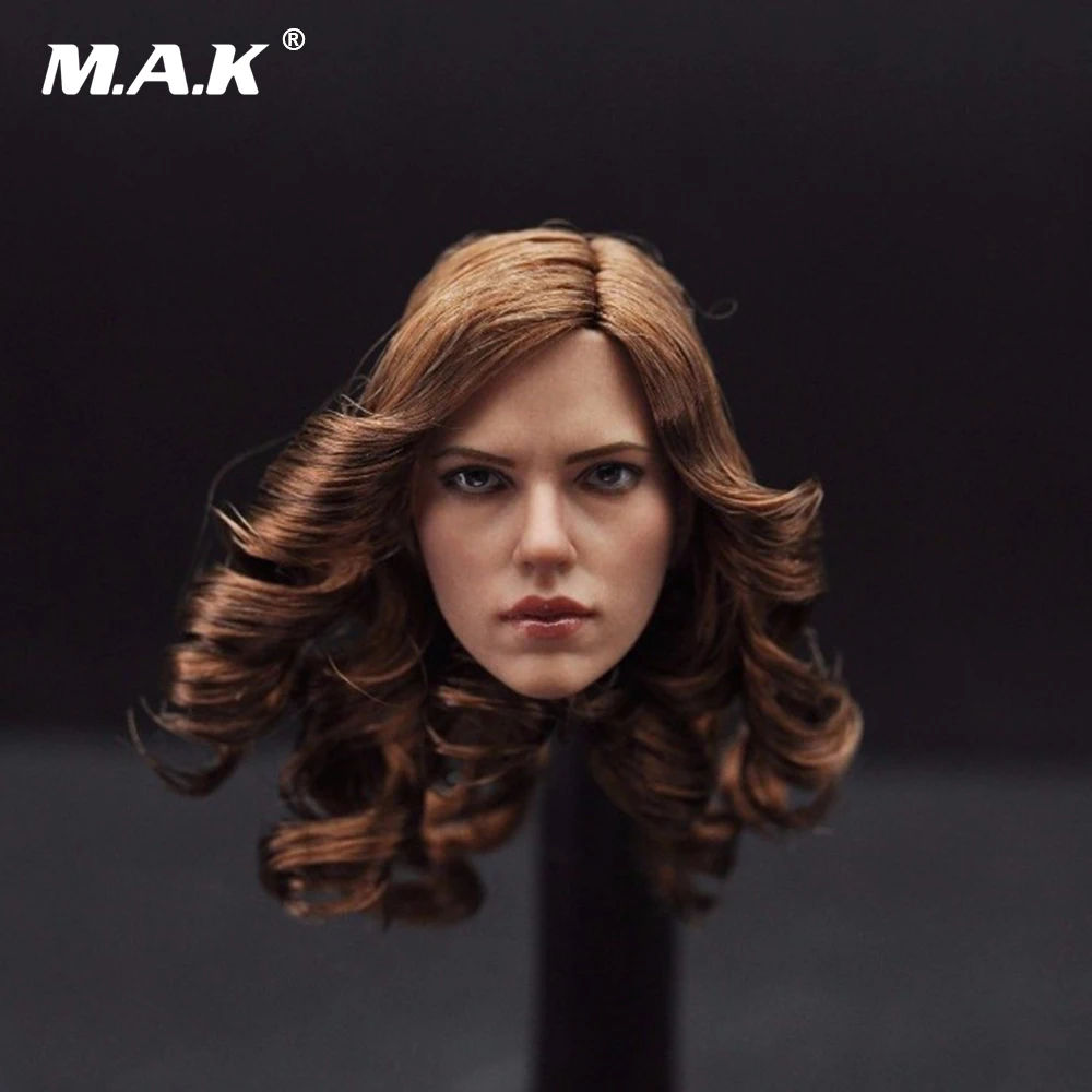 

ZC TOYS 1:6 Scale Scarlett Johansson Black Widow Head Sculpt With Brown Curly Hair Female Headplay Model For 12" Female Figure