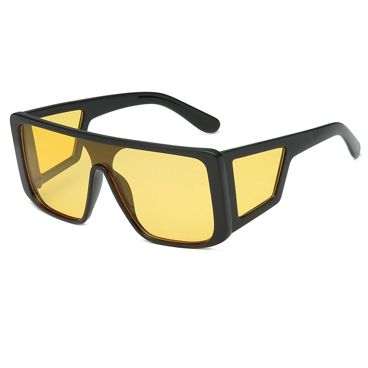 Крутая квадратная оправа Очки для альпинизма анти-УФ полная оправа наружные очки для вождения мужские и женские классические уличные очки - Цвет: Transparent Yellow