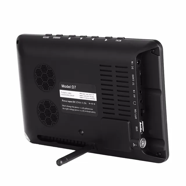 DVB-T-T2 16:9 Portable TFT-LED HD Digital Analog Color TV Television Player US Plug 7 Inches