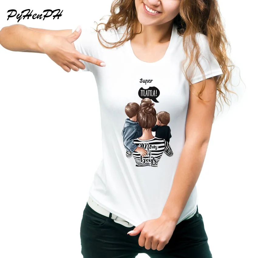 

Korean Style Super Mama T Shirt Women Short Sleeve O-neck Mother' Gift Tee Shirt Femme Happy Mother's Day