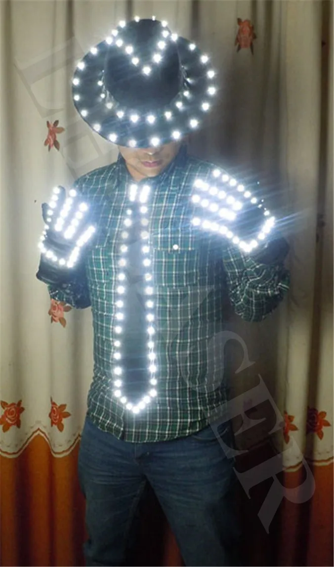Free Shipping LED Costume Clothes Festive Party Supplies LED Stage Wear LED Suit For Michael Jackson jacket Cosplay Costume