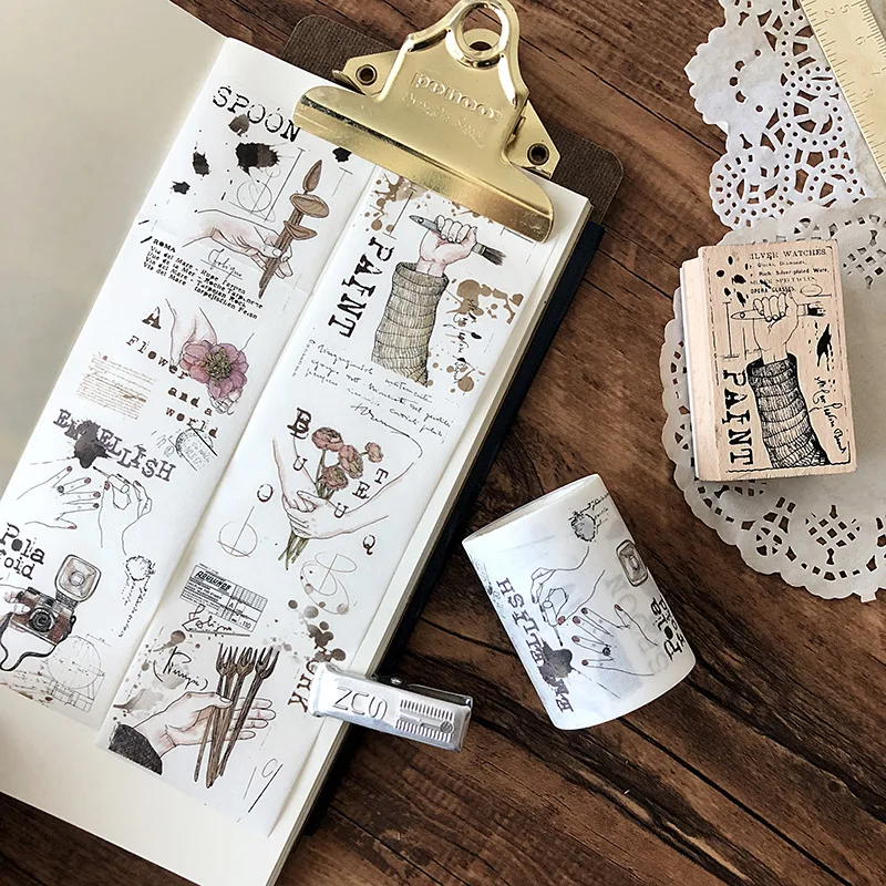 

50mm*3m Aesthetic Sports Retro Collage Washi Tape Adhesive Decorative Tape DIY Scrapbooking Sticker Label Masking Tape