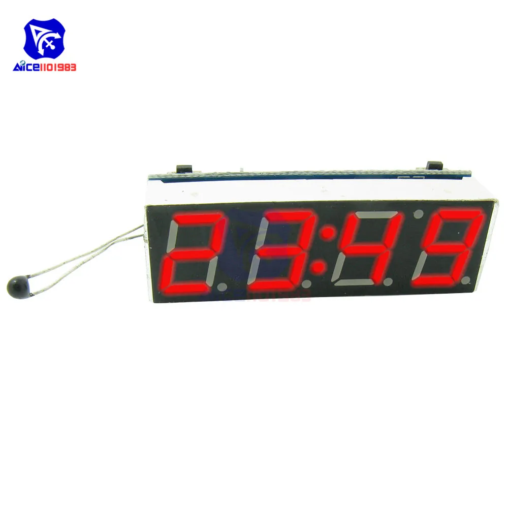 Car Led Digital Tube Clock Voltage Detector Temperature