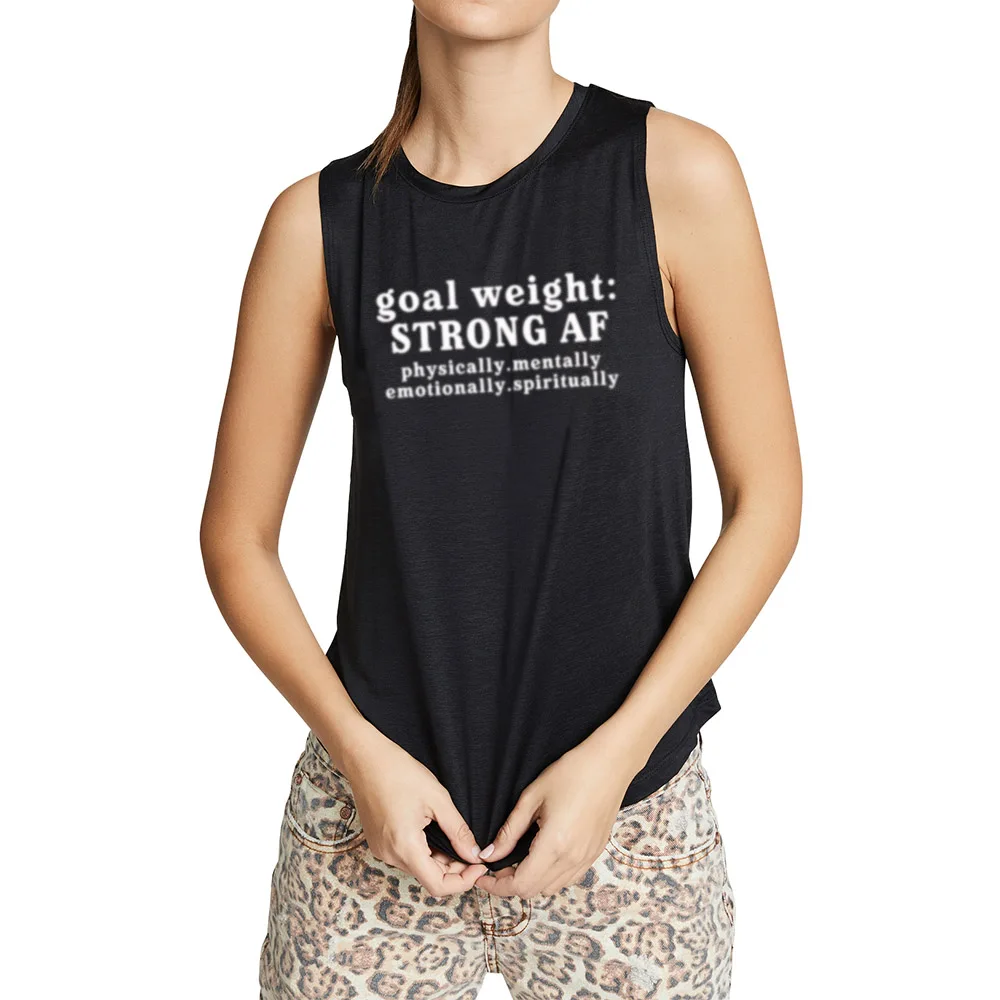 funny exercise tank top Strong AF workout tank