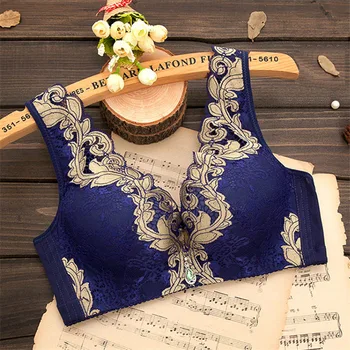 

Adjust Type Bras Nothing Steel Ring Sexy Underwear Lace Thickness Small The Chest Deep V Gather Section Vest Type Bra