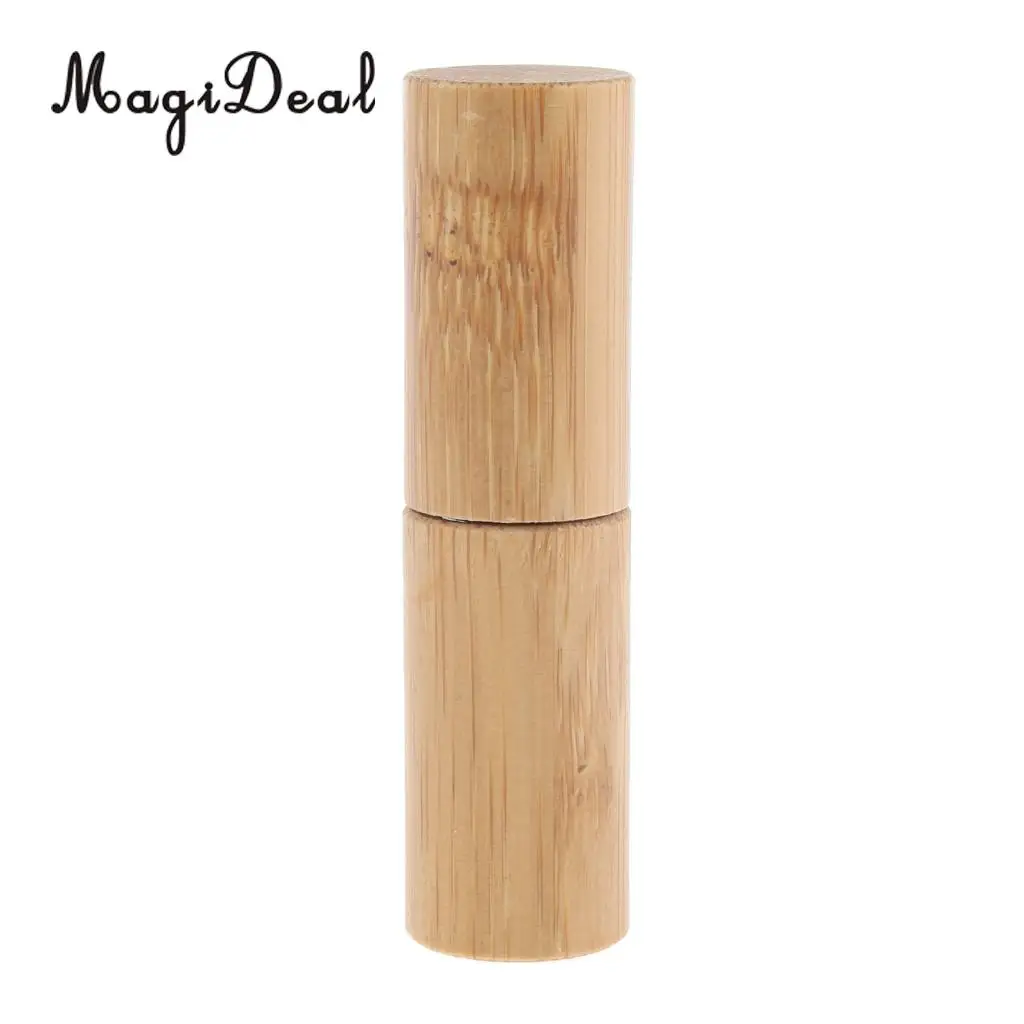 Natural Bamboo Refillable Empty Essential Oil Makeup Roll On Bottle Travel Portable Container 5ml