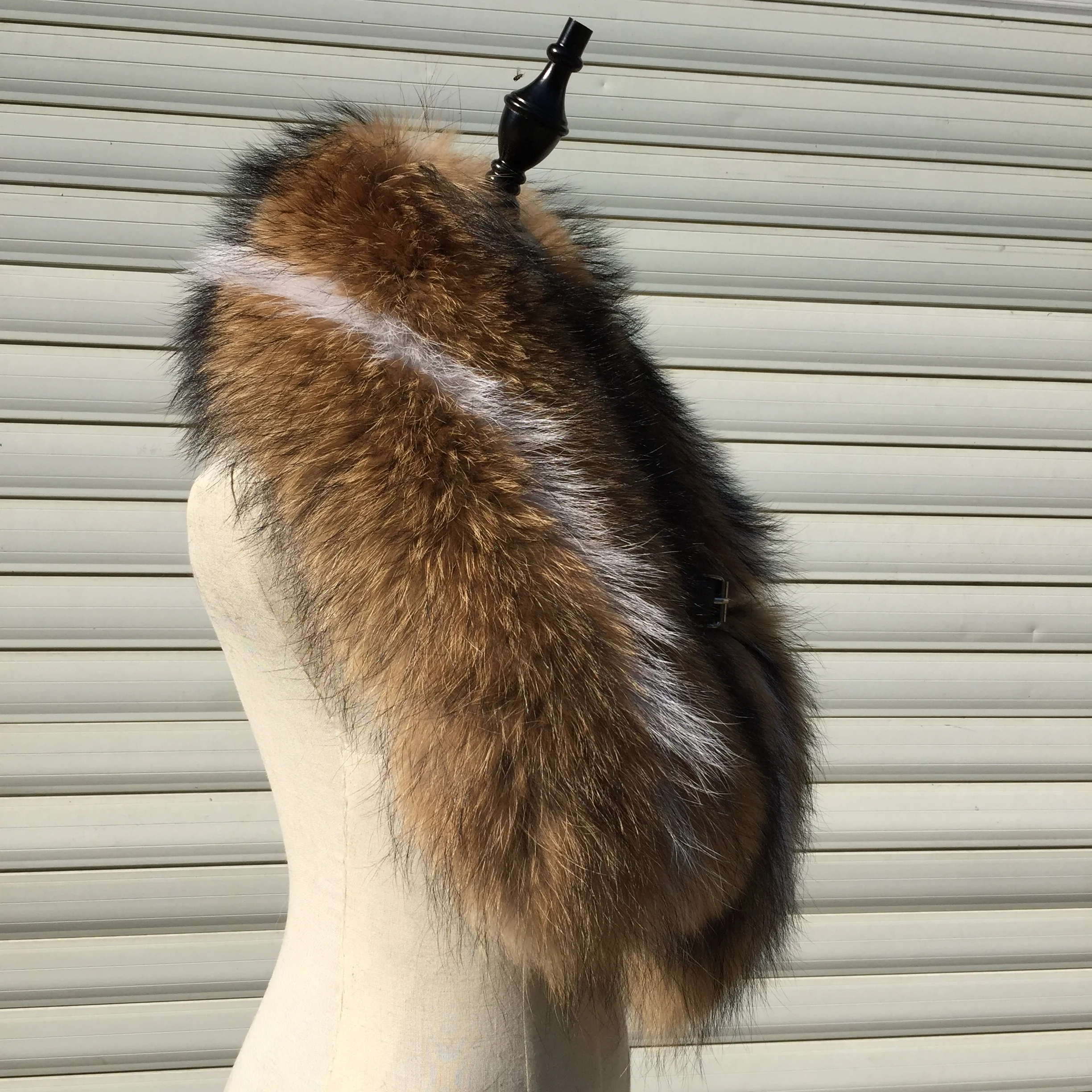 JF0165 Лидер продаж Мода стиль из натуральной енота Мех животных шаль Роскошный натуральный мех шарф~ прямая Опт и розница