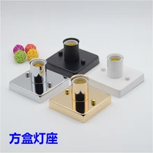 Квадратная железная потолочная розовая БАЛДАХИНА с цоколем E27, винтовой держатель лампы, основание лампы для люстры, светодиодные трубки, аксессуары для освещения