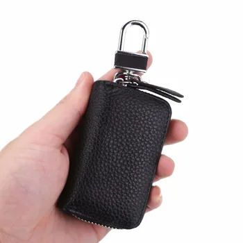 

For Auto Car SUV Pickup Offroad 1pc Universal Smart Remote Key Chain Holder Durable PU Leather Car Fob Bag Case Cover Mayitr