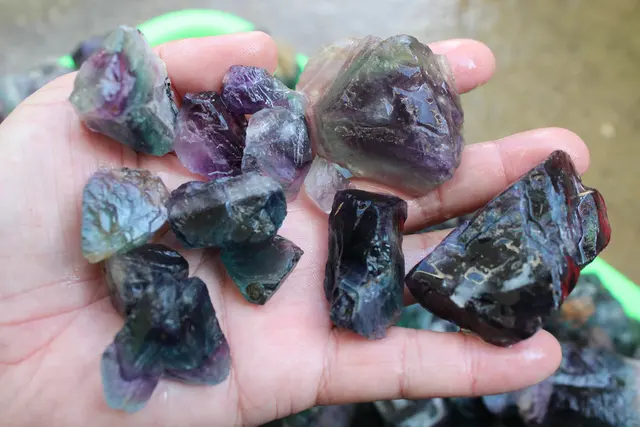 1kg 2 2lb raw natural colourful fluorite crystal gem stone rough