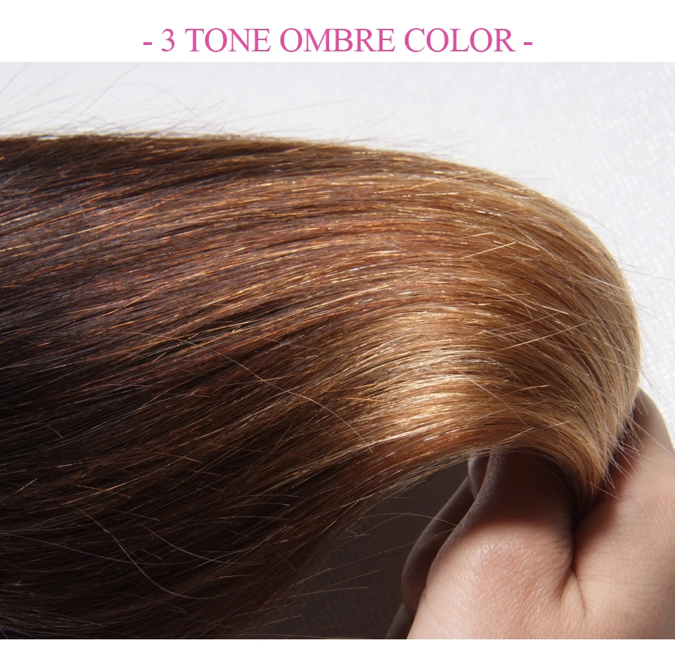Brazilian blond straight ombre hair bundles t1b427(34) remy ombre human hair extensons 10bundles wholesale price ombre blonde 