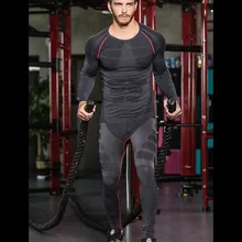 Весна, мужское высокоэластичное нижнее белье, комплект термобелья для фитнеса, бодибилдинга, подштанники, компрессионный комплект одежды