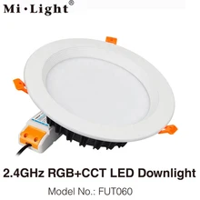 Milight FUT060 25W RGB+ CCT встраиваемый внутренний светодиодный потолочный светильник с регулируемой яркостью, AC110V-240V, поддержка 2,4G, Радиочастотный пульт/WiFi, управление через приложение