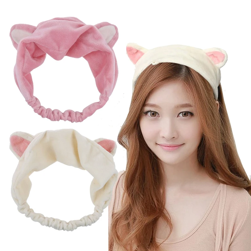 Women Female Korean Style Velvet Cat Cute Ears Headband Hair