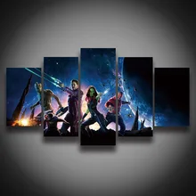 unframed HD Printed movie Guardians of the Galaxy painting on canvas 5panels wall decor Canvas art print poster living room deco