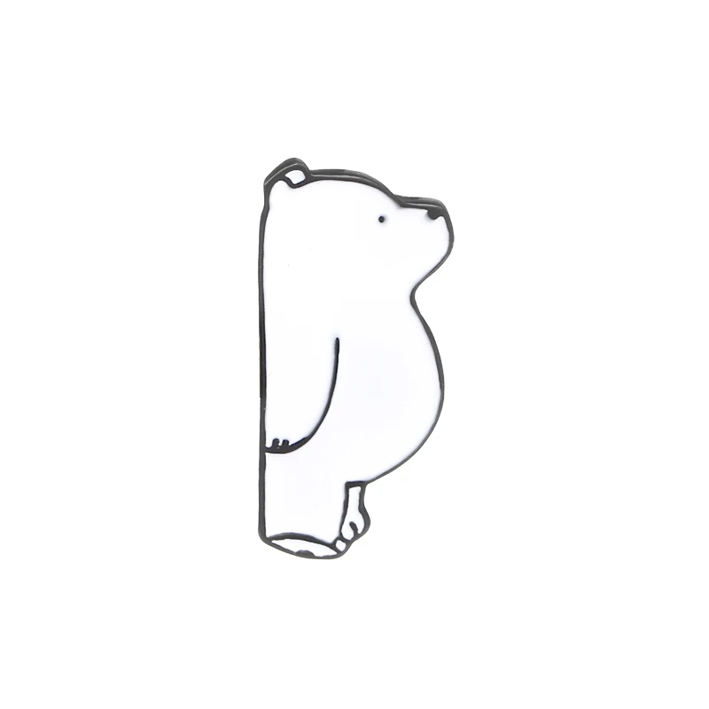 

Brooches and pins Hard enamel cartoon white Bear pins badges Lapel pins Jackets bag cloth jewelry