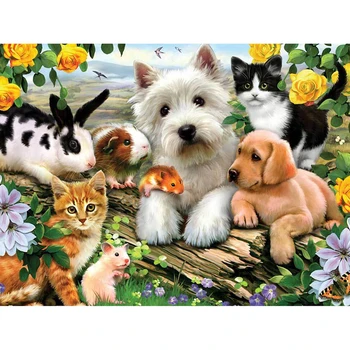 

5d diy diamond painting cross stitch landscape Resin Diamond Embroidery diamond moasic Needlework dogs