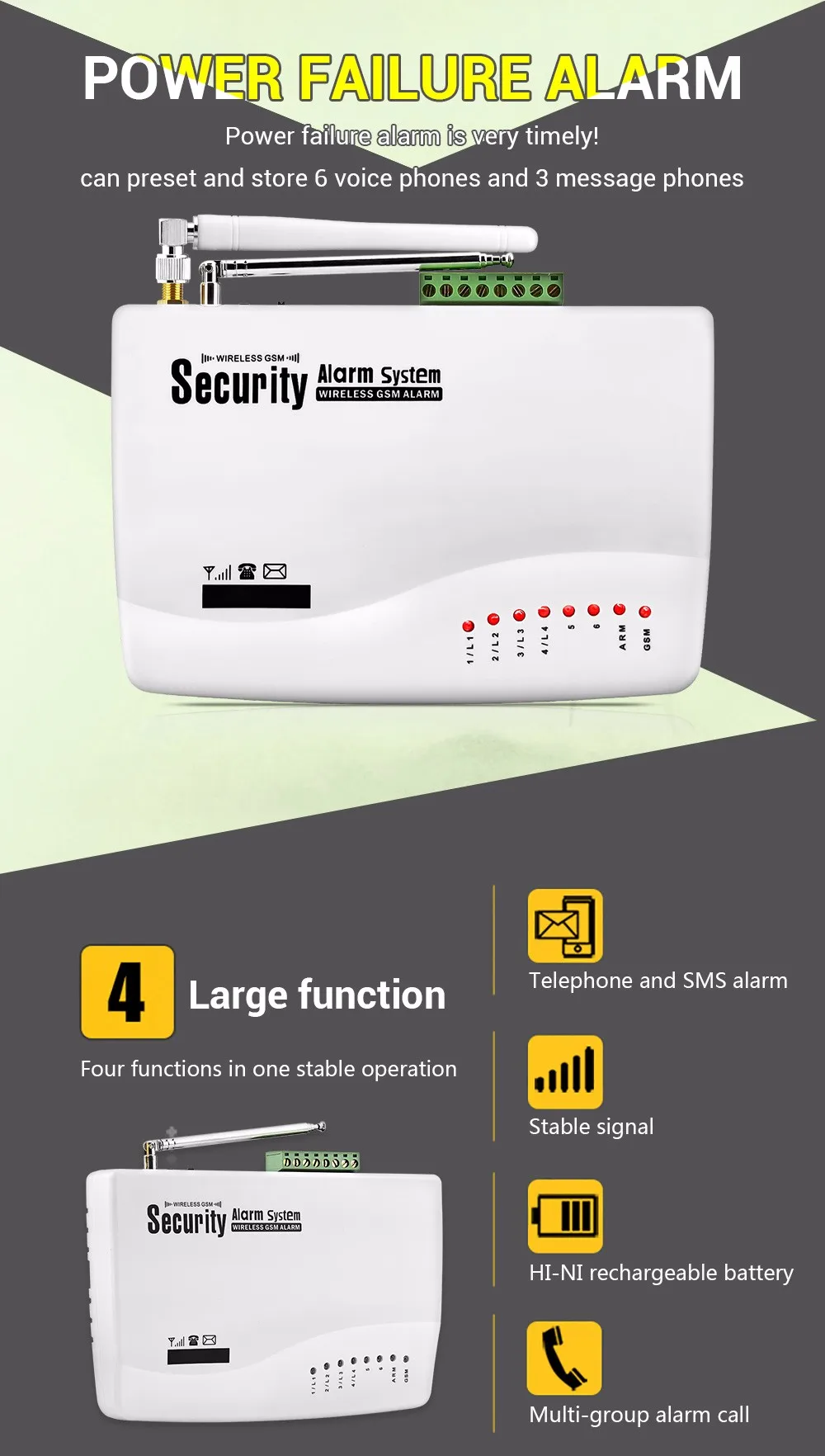 FUERS русская английская Голосовая Проводная GSM сигнализация двойная антенна GSM домашняя сигнализация Безопасность приложение контроль