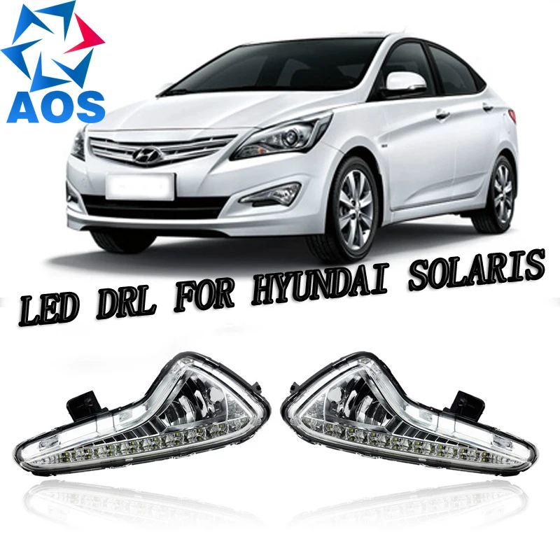 

2PCs/set car styling LED Car DRL Daytime Running Lights car drl light set for Hyundai Accent VERNA Solaris 2014 2015