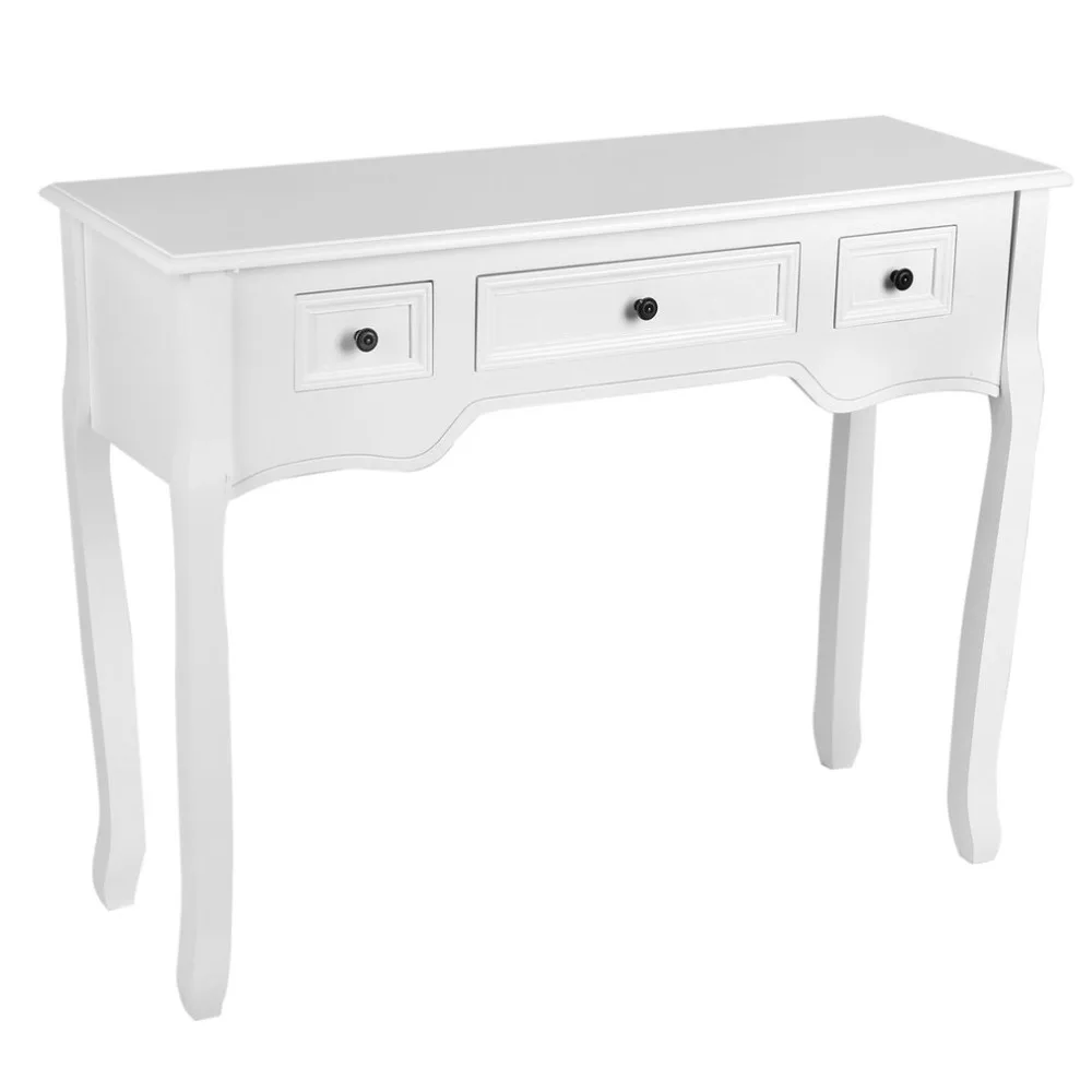 

Rectangle Shape Dressers 3 Storage Drawers Living Room Table Dressing Console Desk Modern Stand Home Decor Bedroom Furniture