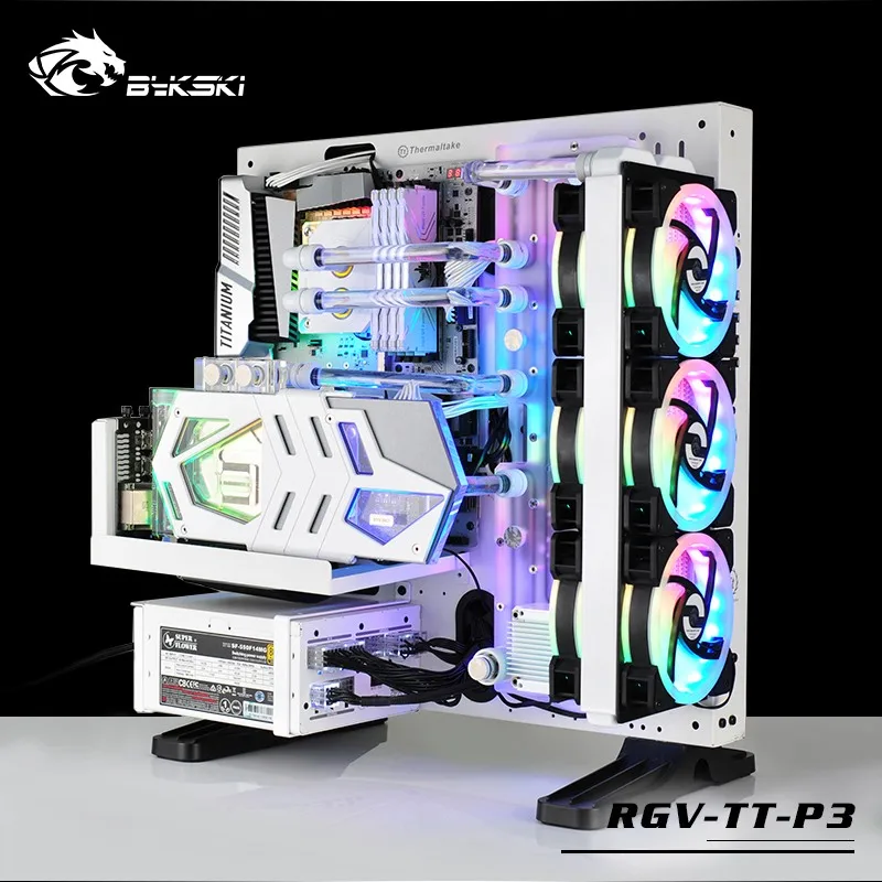 BYKSKI Acrylic Board Water Channel Solution use for ThermalTake/Tt Core P3 for CPU GPU Block / 3PIN