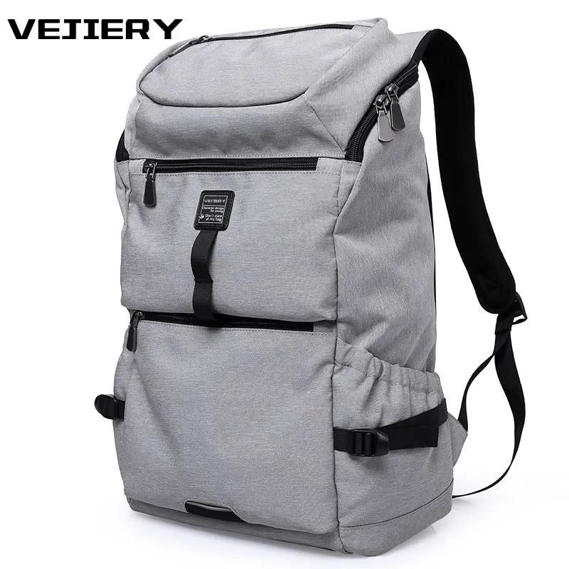 

VEJIERY Men Backpack Canvas Travel School Shoulder Computer Backpacking Functional Versatile Bags Multifunctional Laptop Bag