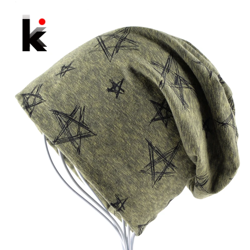 

2018 Autumn And Winter Beanie Mens Skullies Bonnet Hat Hip Hop Cap Cotton Pentagram Hats For Men And Women Beanies