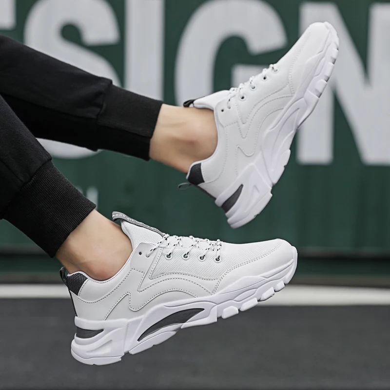 

GOODRSSON Casual Shoes Men Explosive Mesh Flying Woven Vamp Breathable Sports Shoes Thick Bottom Outdoor Casual Tide Shoes Male