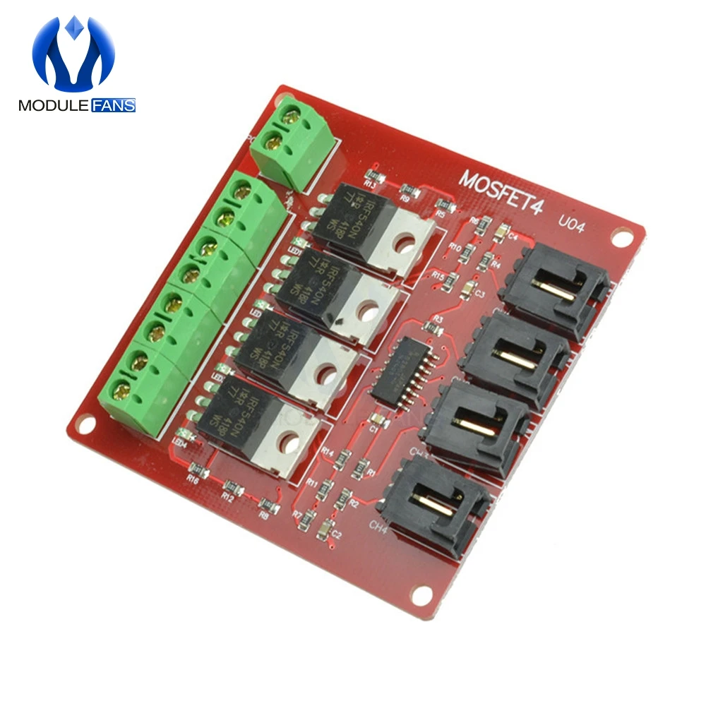 

Four Channel 4 Channel Way Route MOSFET Button IRF540 V4.0+ MOSFET Switch Module For Arduino DC Motor Drive Dmimmer Relay Board
