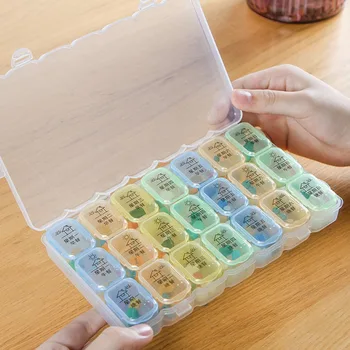

Transparent 7 Day Pill Organizer 3 Times Per Day Medicine Tablets Storage Box Home Organizer Container Accessories Supplies