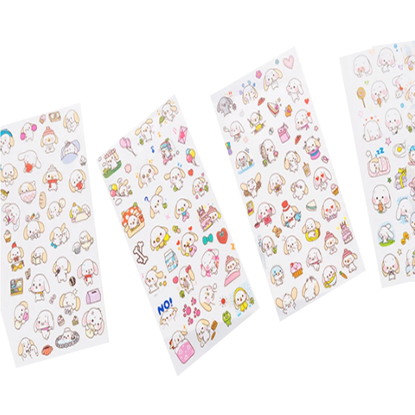 6 Sheets Cute Transparent Stickers Small Kawaii Korean Diary Scrapbook Craft Art