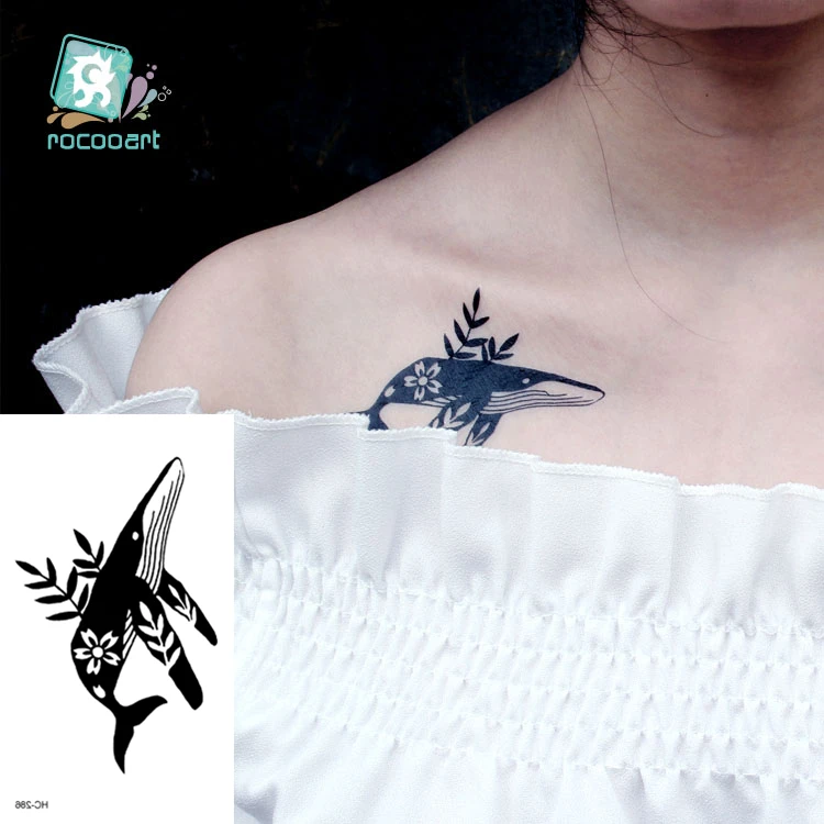 Rocooart 10.5x6cm Fake Temporary Tattoo Sticker for Girls Waterproof Black Geometric Mountain Tatoos Body Art Fake Tattoo Paper