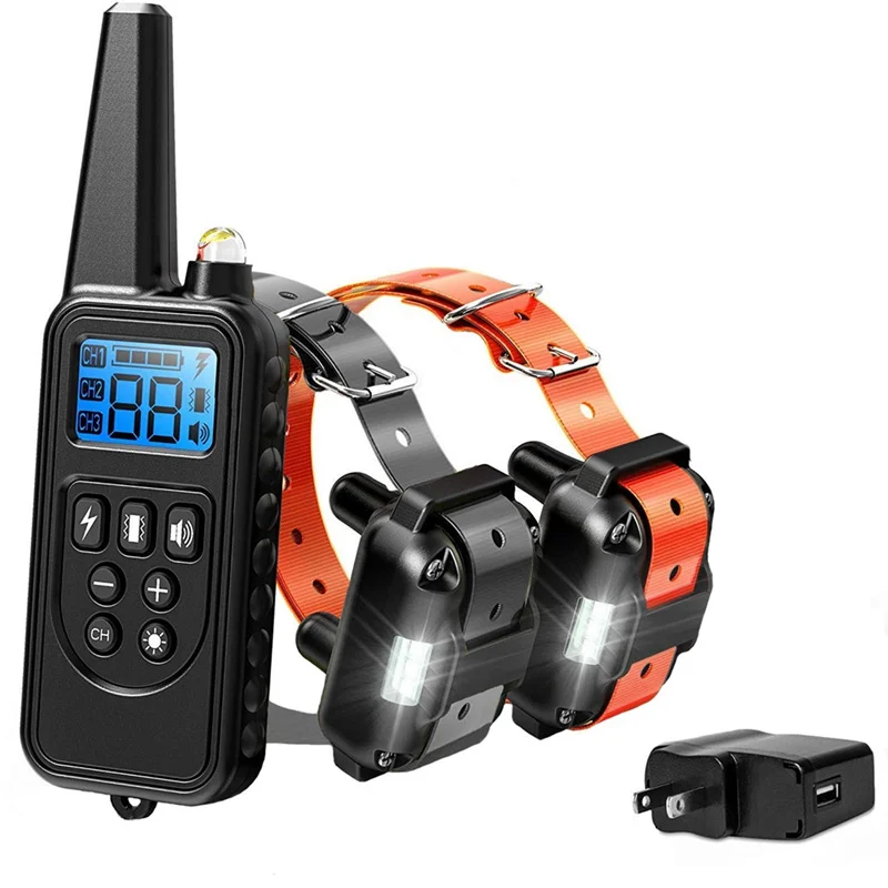

Dog training Shock Collar ( 1 Remote and 2 Dog Receiver Collar), 800 Meters Remote Distant, Waterproof Training Collars