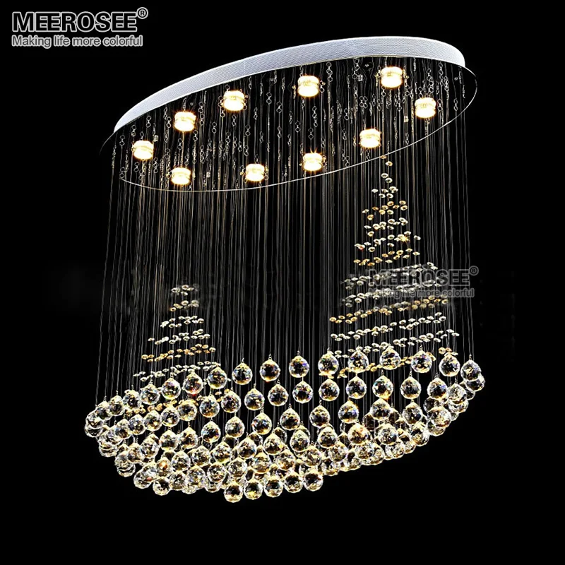 

Creative Crystal chandelier light fitting K9 Crystal Mounted lamparas lustre de cristal for Stair Foyer Hotel Project Restaurant