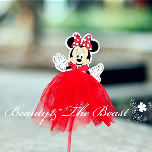 

7.2'' High Minnie Mickey Cupcake Toppers Tutu Party Supplies Birthday Party Decorations Kids candy bar baby shower 12pcs