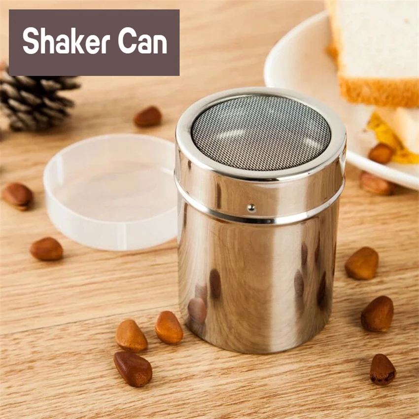 

1Pc Stainless Steel Sprinkle Cocoa Cinnamon Sugar Gauze Mesh Jar Seasoning Bottle Fancy Coffee Powder Duster Pepper Shaker Can