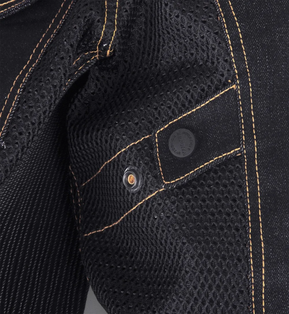 Мужская Байкерская джинсовая куртка BENKIA Черная байкерская для мотокросса - Фото №1