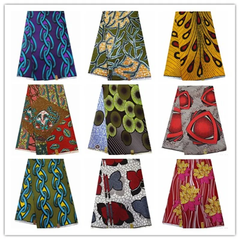 

2019 African Java Wax Prints Fabric 6 Yards For Ankara Style Dress 100% Cotton African Super Java Wax Fabric For Sewing 1402-17