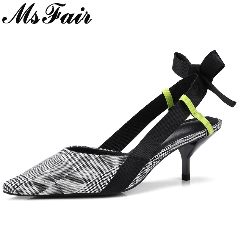 

MsFair Pointed Toe Thin Heels Women Sandals Fashion Butterfly knot High Heel Sandals 2018 Mixed Colors High Heels Women Sandals
