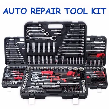 

130 Pcs Ratchet Handle Wrench Spanner Socket Set 1/2 Car Repair Tool Socket Ratchet Wrench Screw Set Hand Combination Tool Kit
