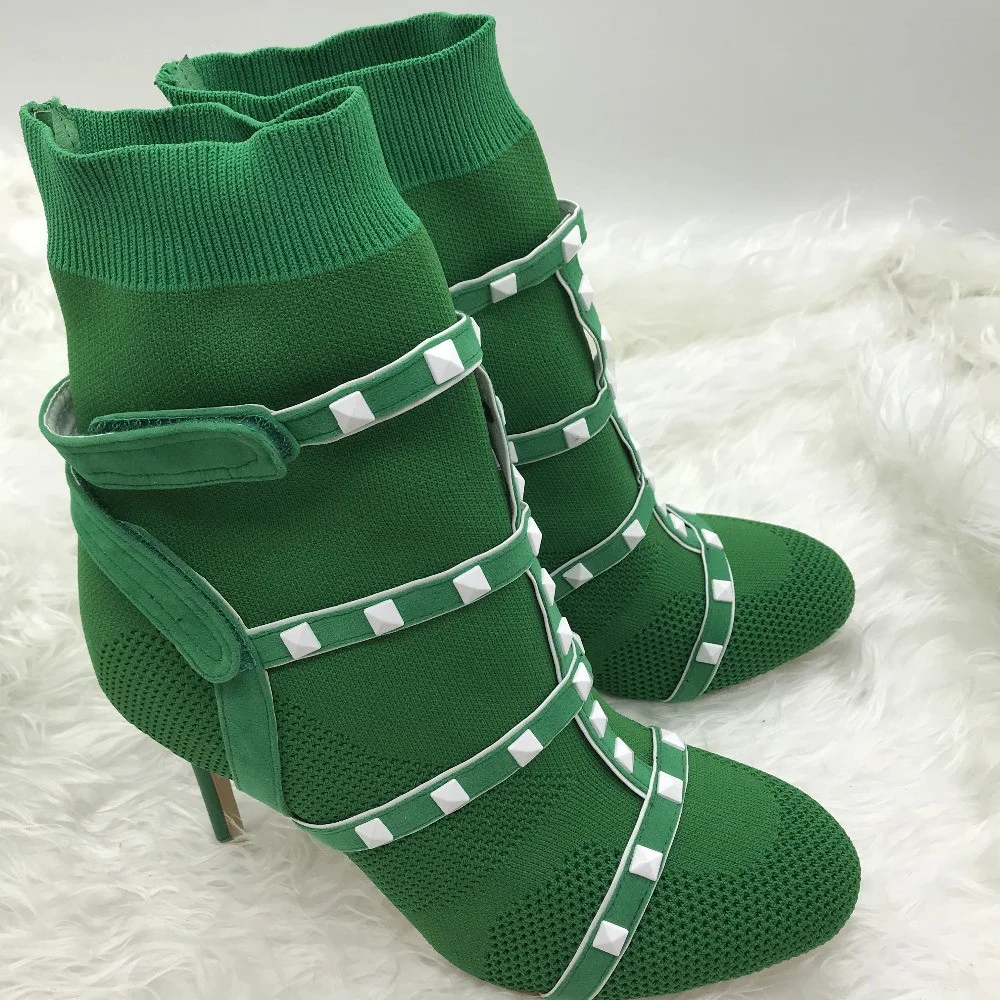 Femenino Botas Tejer Alta 3 Calcetines 1 Sexy Mujeres Botines Telas Mujer Kwok Ch Calidad Corto Bombas Zapatos 2 Prom fOqY4SOzw