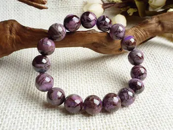 

Free shipping 435 Natural Purple Sugilite Gems South Africa Round Beads Bracelet AAA