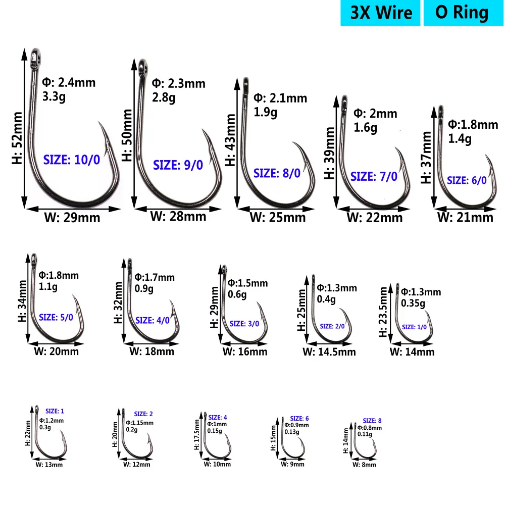 100 шт 3X безупречный О 'Шонесси рыболовный крючок химический острый наконечник колючая рыба Крючки для пресной морской рыбалки