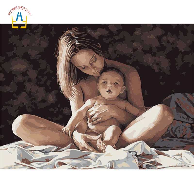 

nude baby and women paintings pictures by numbers on canvas acrylic paints wall art painting for the kitchen home decor WYA199