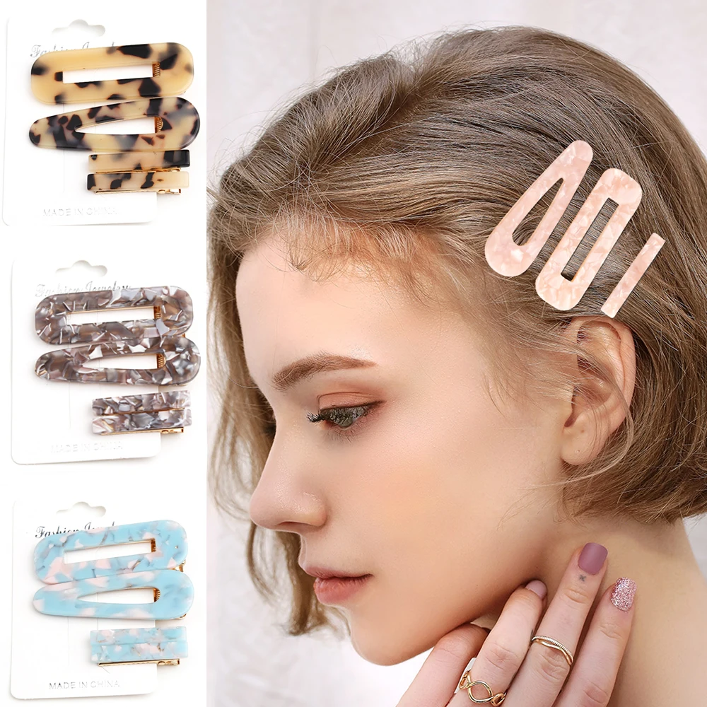 

New Fashion INS Japanese Hair Clips For Women Girls Waterdrop Rectangle Hair Pins Hairgrips Cute Barrettes Hair Accessories