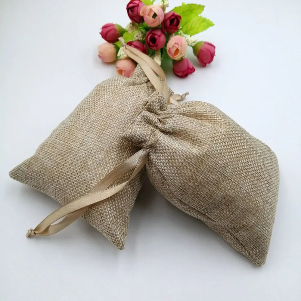 7x9 10x14 13x18 джутовые мешки для подарков на день рождения Toile De Jute сумка шнурке