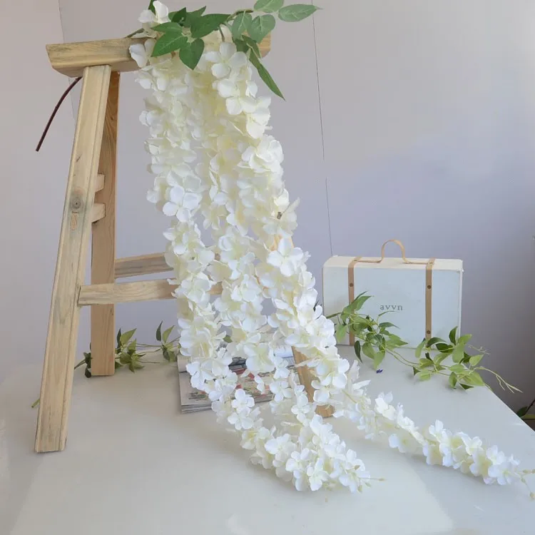 Wisteria Garland Hanging-Ornament Hydrangea Flower Wedding-Decoration-Supplies Artificial-Silk Wisteria Garland Hanging-Ornament Hydrangea Flower Wedding-Decoration-Supplies Artificial-Silk